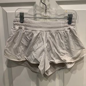 Lululemon white hotty hot shorts